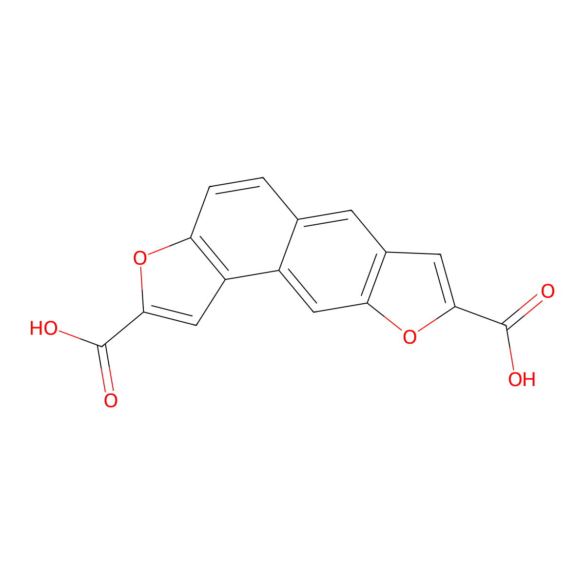 Naphtho[2,1-b:7,6-b']difuran-2,8-dicarboxylic acid molecular structure, CAS 111258-00-5