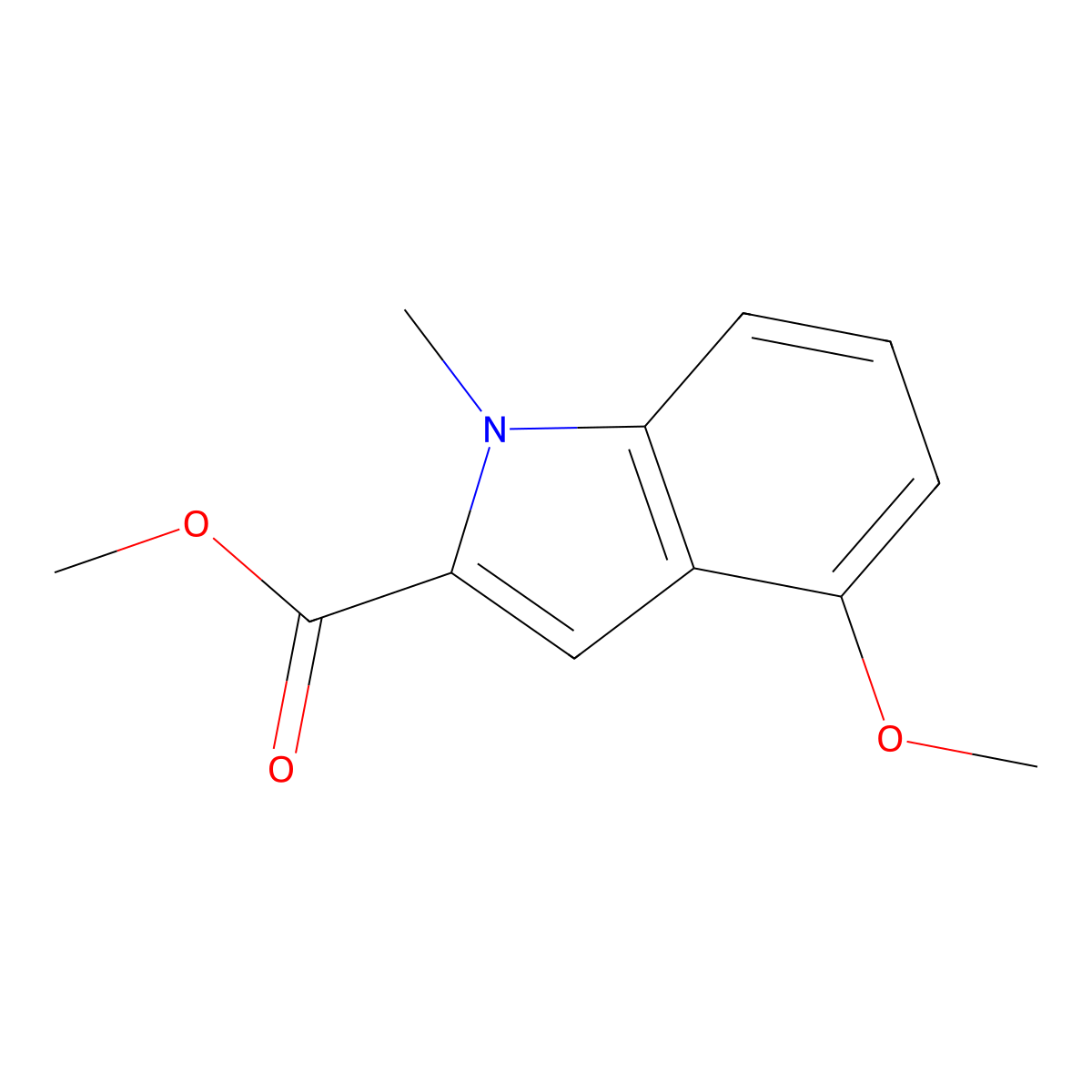 methyl 4-methoxy-1-methyl-1H-indole-2-carboxylate molecular structure, CAS 111258-25-4