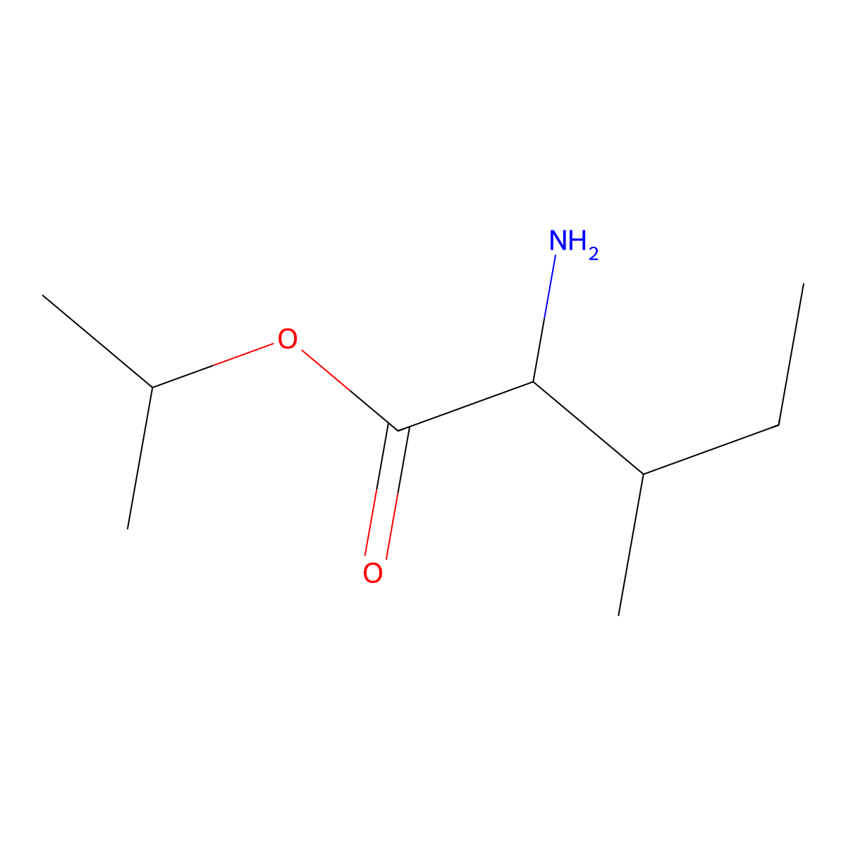 propan-2-yl (2S,3S)-2-amino-3-methylpentanoate molecular structure, CAS 111278-90-1