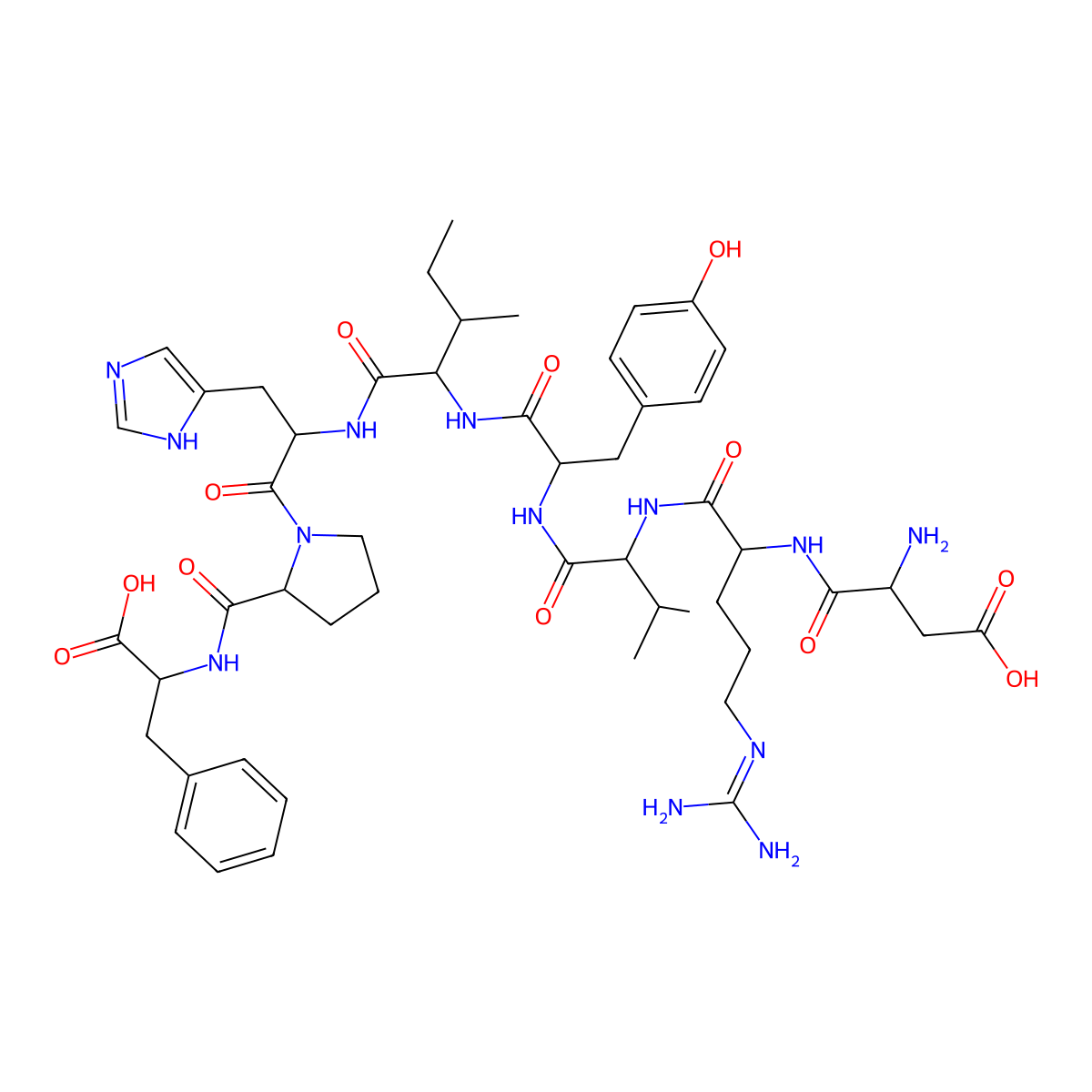 Angiotensin Ii molecular structure, CAS 11128-99-7