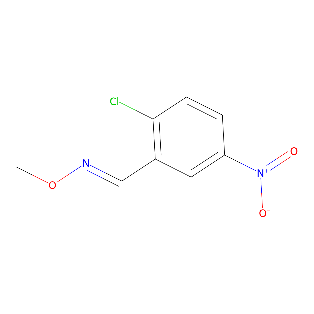 2-chloro-5-nitrobenzenecarbaldehyde O-methyloxime molecular structure, CAS 111284-63-0