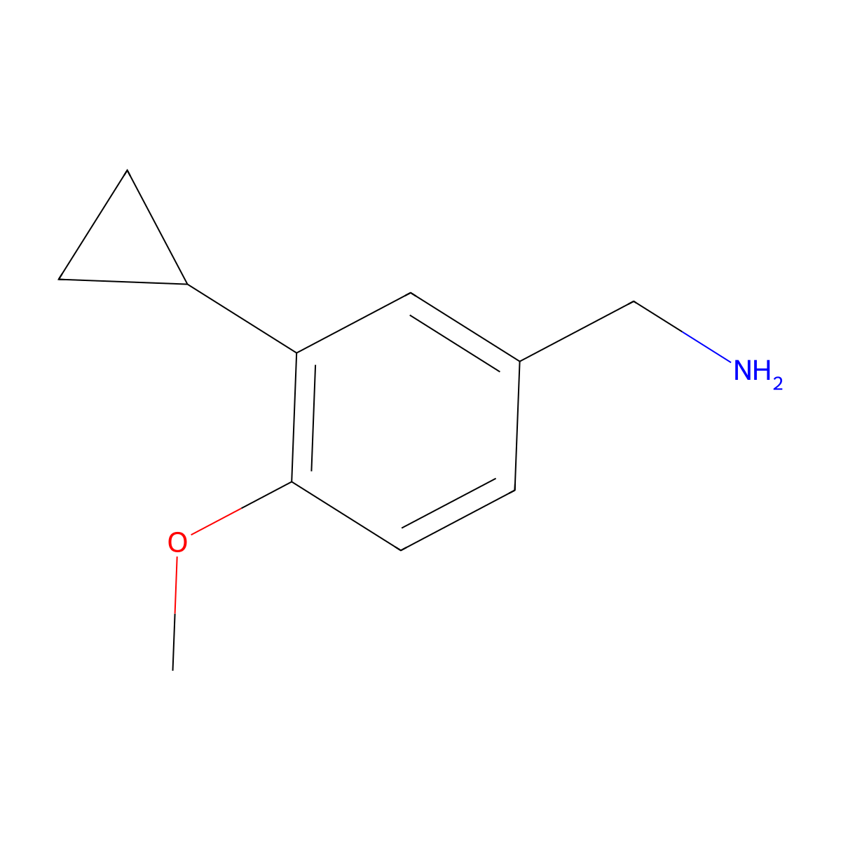 1-(3-Cyclopropyl-4-methoxyphenyl)methanamine molecular structure, CAS 1112851-35-0