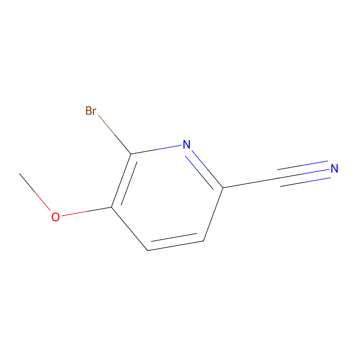 6-Bromo-5-methoxy-2-pyridinecarbonitrile molecular structure, CAS 1112851-37-2