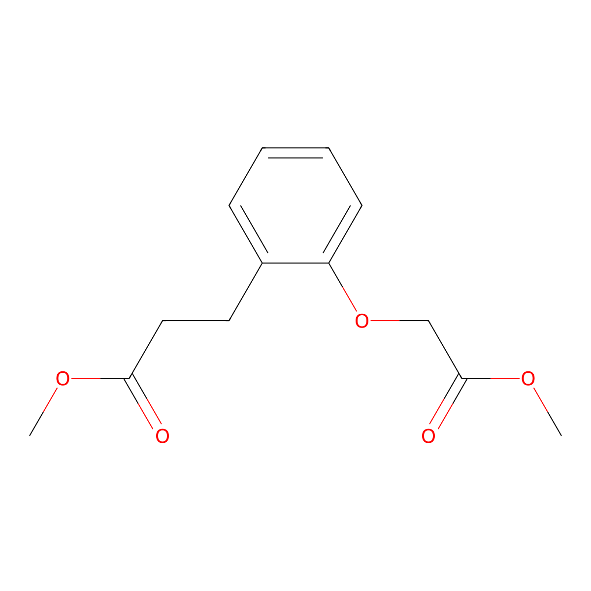 Methyl 3-[2-(2-methoxy-2-oxoethoxy)phenyl]propanoate molecular structure, CAS 111286-73-8