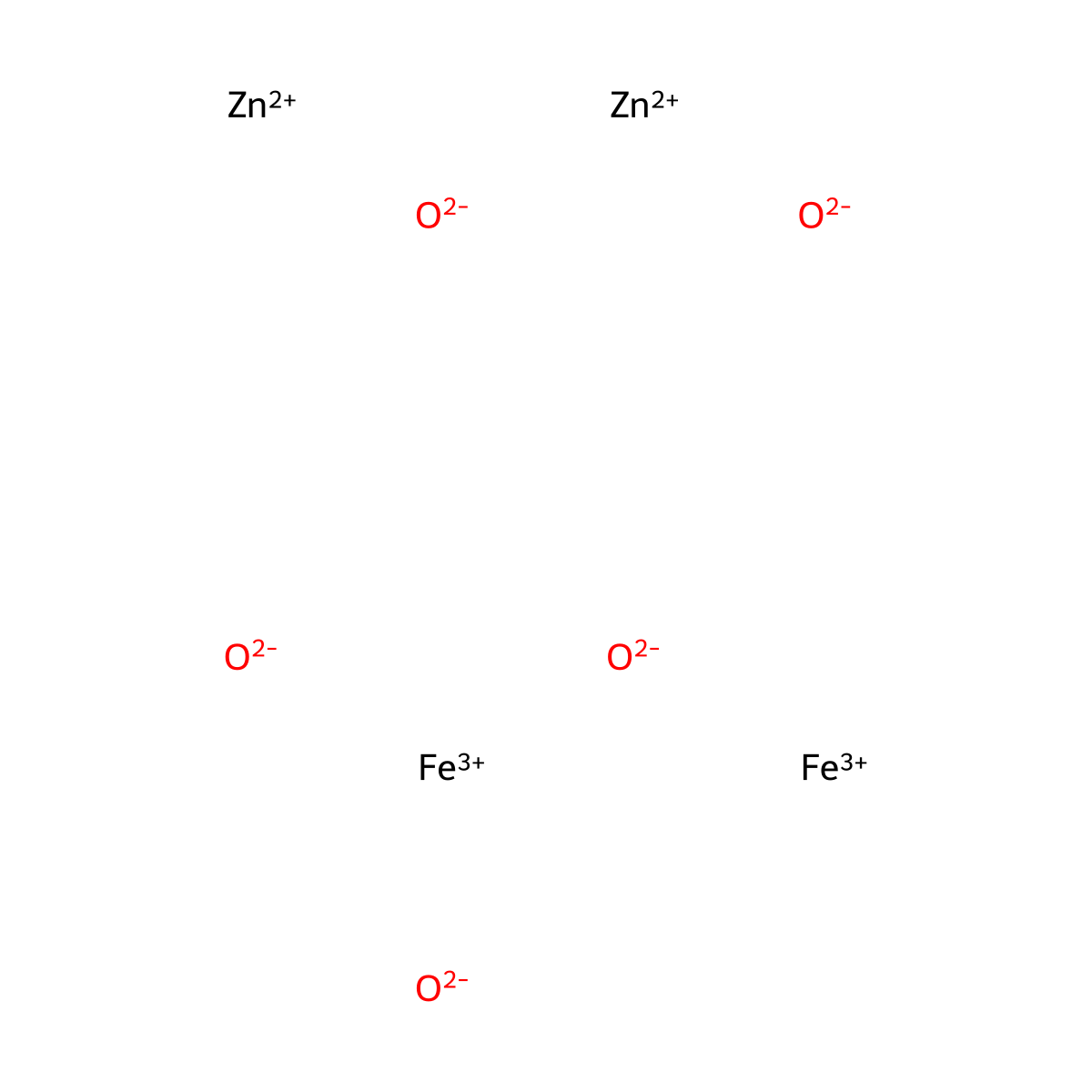 Iron zinc oxide molecular structure, CAS 11129-48-9