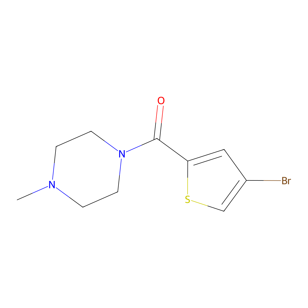 (4-Bromothiophen-2-yl)(4-methylpiperazin-1-yl)methanone molecular structure, CAS 1112962-53-4
