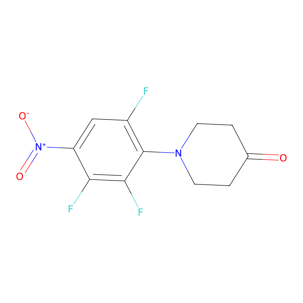 1-(2,3,6-Trifluoro-4-nitrophenyl)piperidin-4-one molecular structure, CAS 1112968-91-8