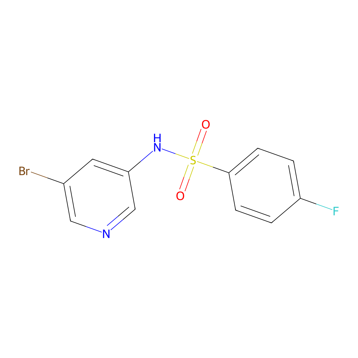 N-(5-bromopyridin-3-yl)-4-fluorobenzenesulfonamide molecular structure, CAS 1112982-92-9