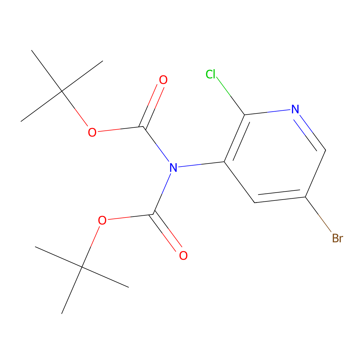 N,N-Bis-boc-5-bromo-2-chloro-pyridin-3-ylamine molecular structure, CAS 1112983-04-6