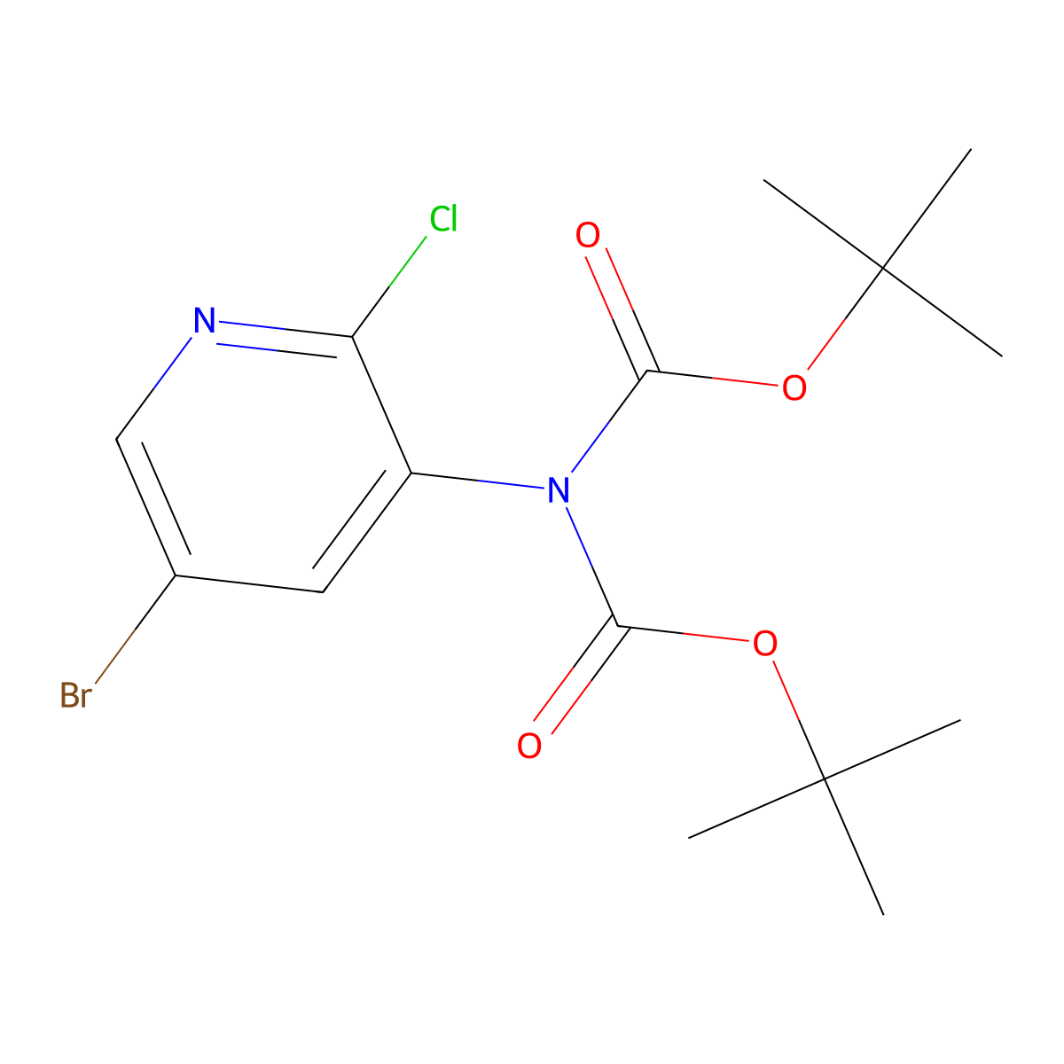 N,N-Bis-boc-5-bromo-2-chloro-pyridin-3-ylamine molecular structure, CAS 1112983-04-6