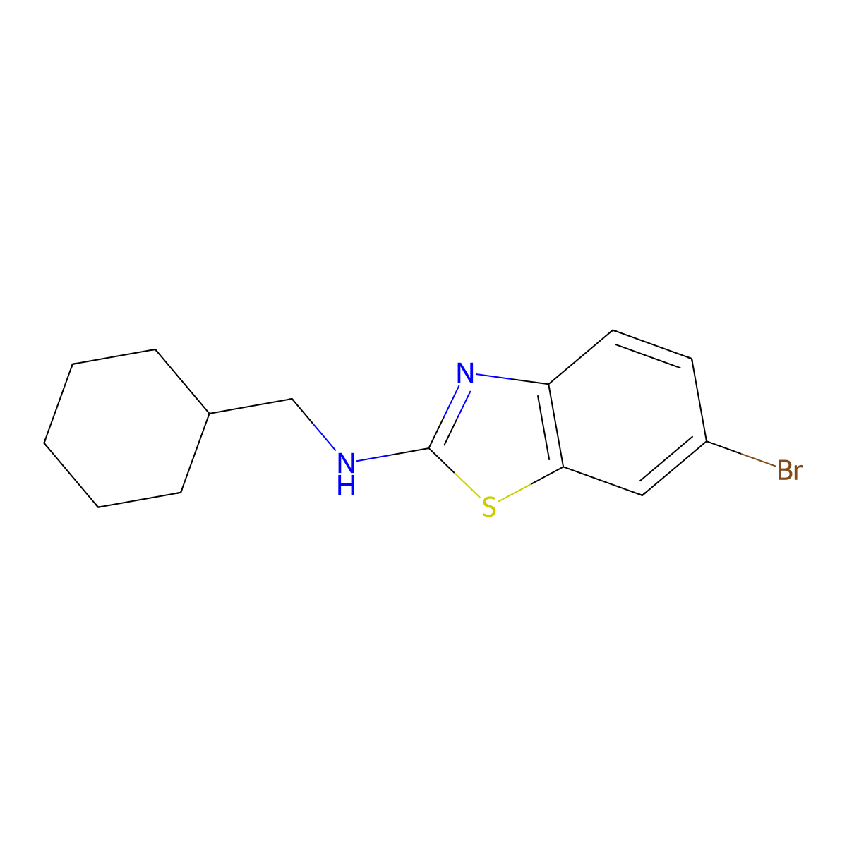 6-bromo-N-(cyclohexylmethyl)benzo[d]thiazol-2-amine molecular structure, CAS 1112983-25-1