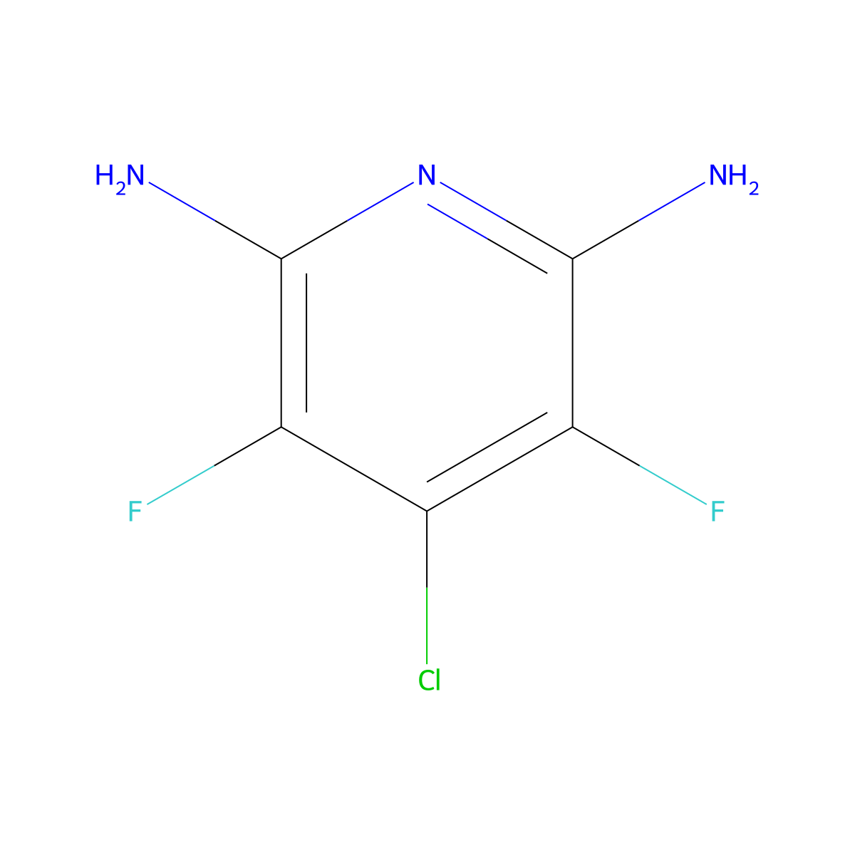 4-Chloro-3,5-difluoro-pyridine-2,6-diamine molecular structure, CAS 1112987-16-2