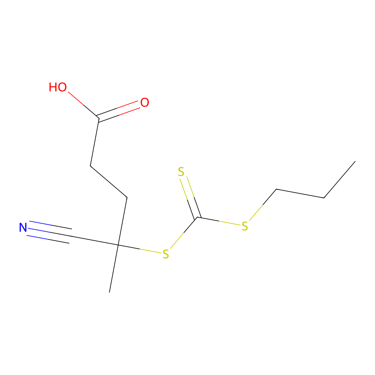 4-Cyano-4-(((propylthio)carbonothioyl)thio)pentanoic acid molecular structure, CAS 1112997-73-5