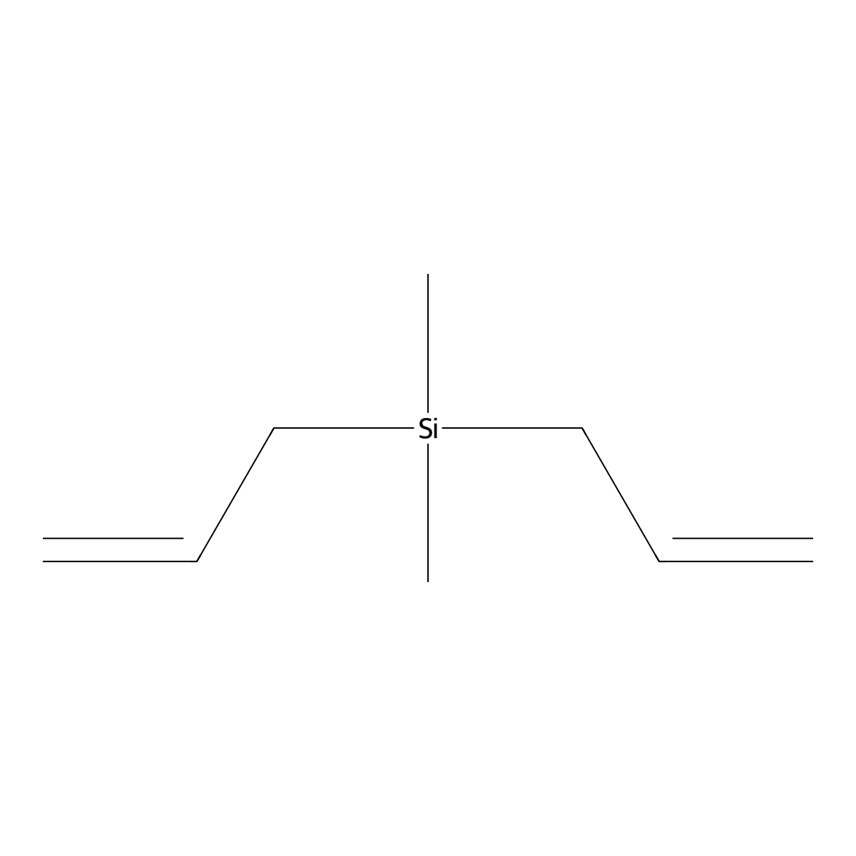 Diallyldimethylsilane molecular structure, CAS 1113-12-8