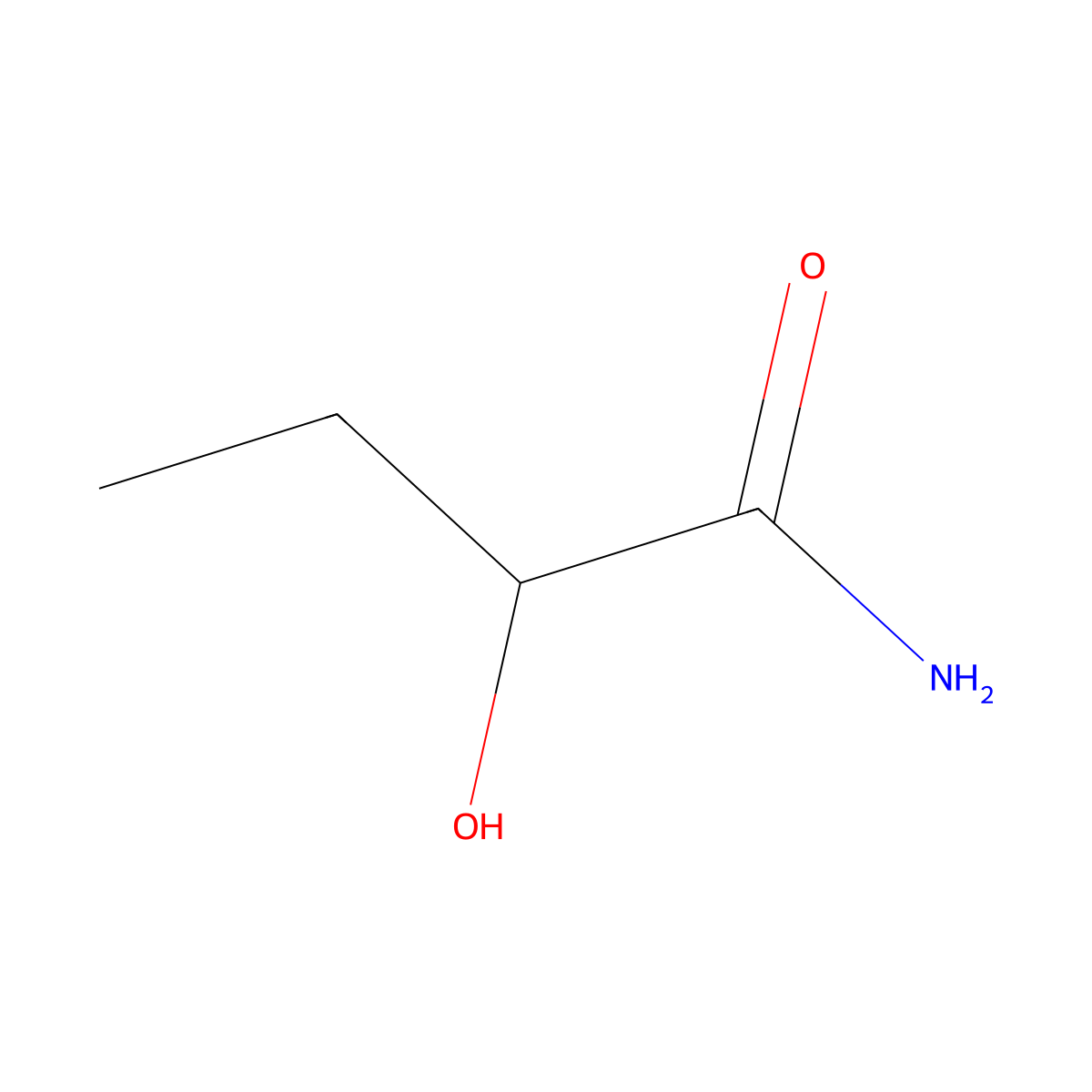 2-Hydroxybutanamide molecular structure, CAS 1113-58-2
