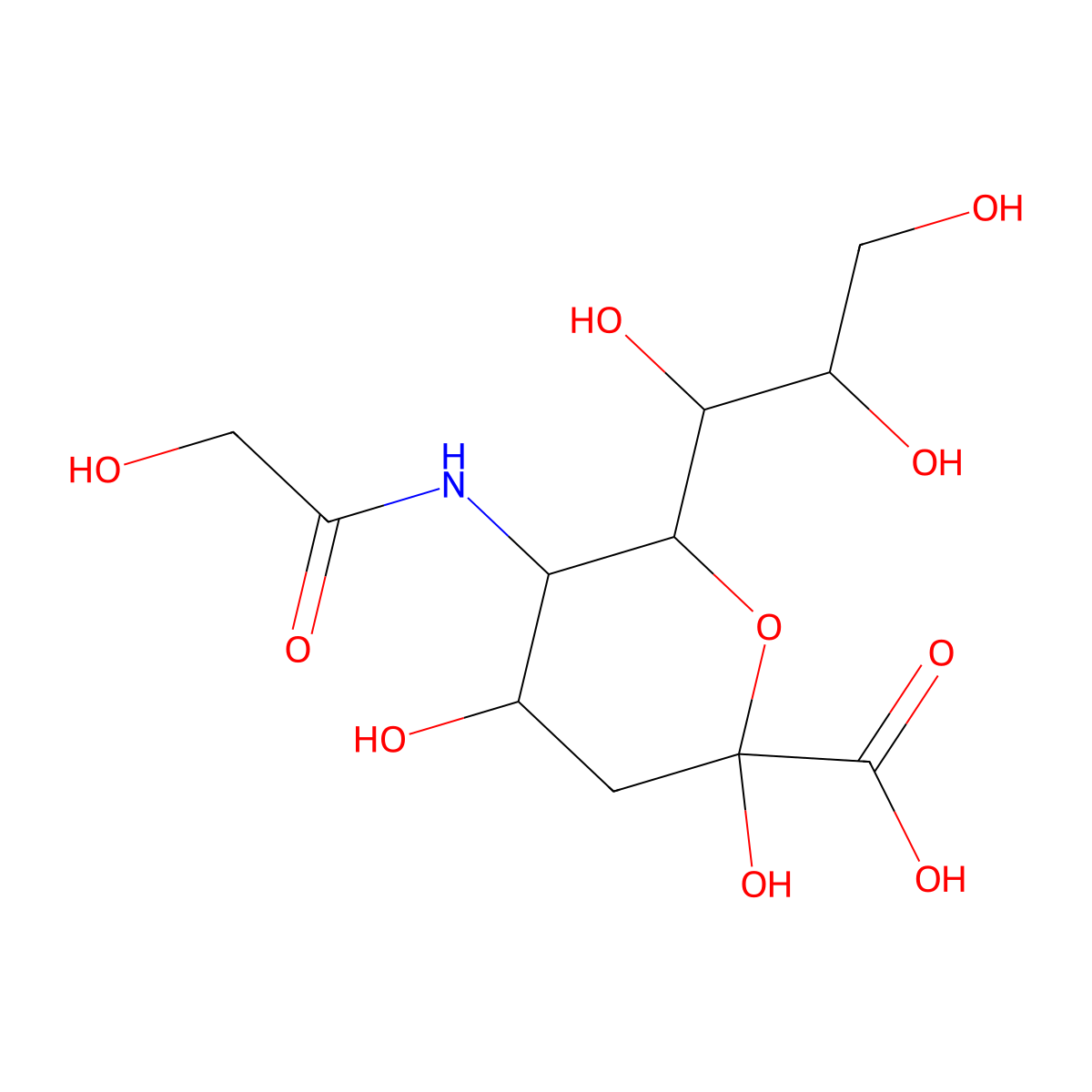 N-Glycolyl-Neuraminic acid molecular structure, CAS 1113-83-3