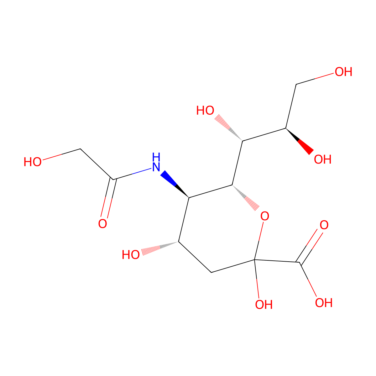 N-Glycolyl-Neuraminic acid molecular structure, CAS 1113-83-3