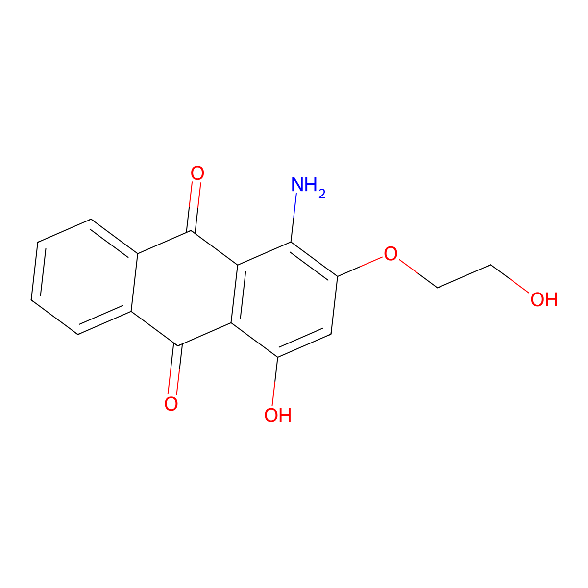 9,10-Anthracenedione, 1-amino-4-hydroxy-2-(2-hydroxyethoxy)- molecular structure, CAS 11130-55-5