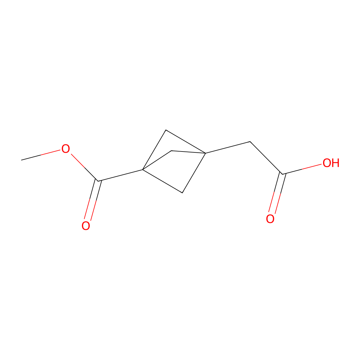 2-(3-(Methoxycarbonyl)bicyclo(1.1.1)pentan-1-yl)acetic acid molecular structure, CAS 1113001-63-0