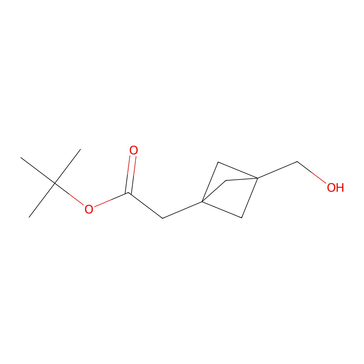 Bicyclo[1.1.1]pentane-1-acetic acid, 3-(hydroxy-methyl)-, 1,1-dimethylethyl ester molecular structure, CAS 1113001-78-7