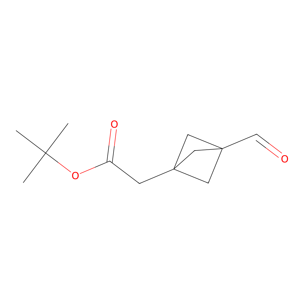 Bicyclo[1.1.1]pentane-1-acetic acid, 3-formyl-, 1,1-dimethylethyl ester molecular structure, CAS 1113001-80-1