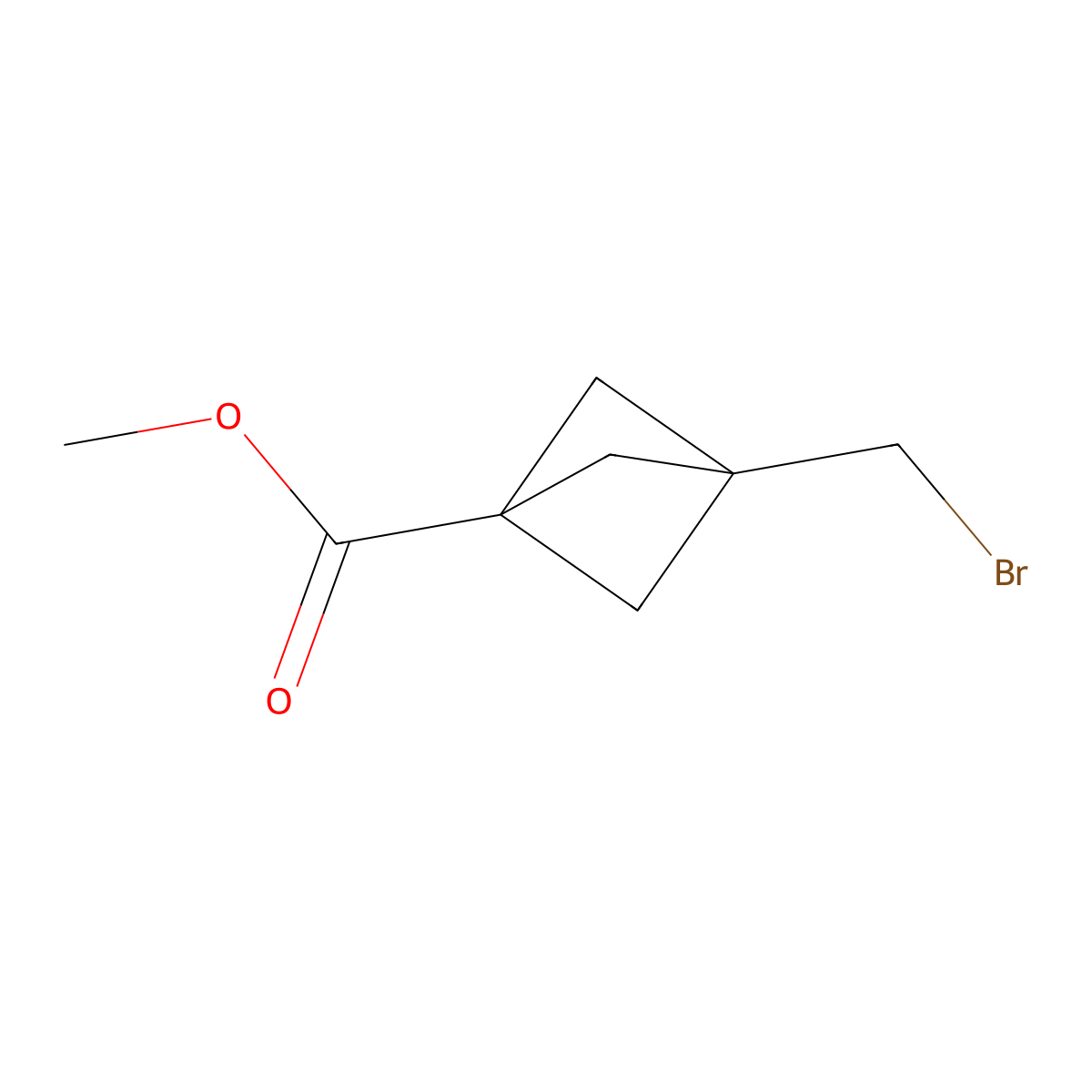Methyl 3-(bromomethyl)bicyclo(1.1.1)pentane-1-carboxylate molecular structure, CAS 1113001-87-8