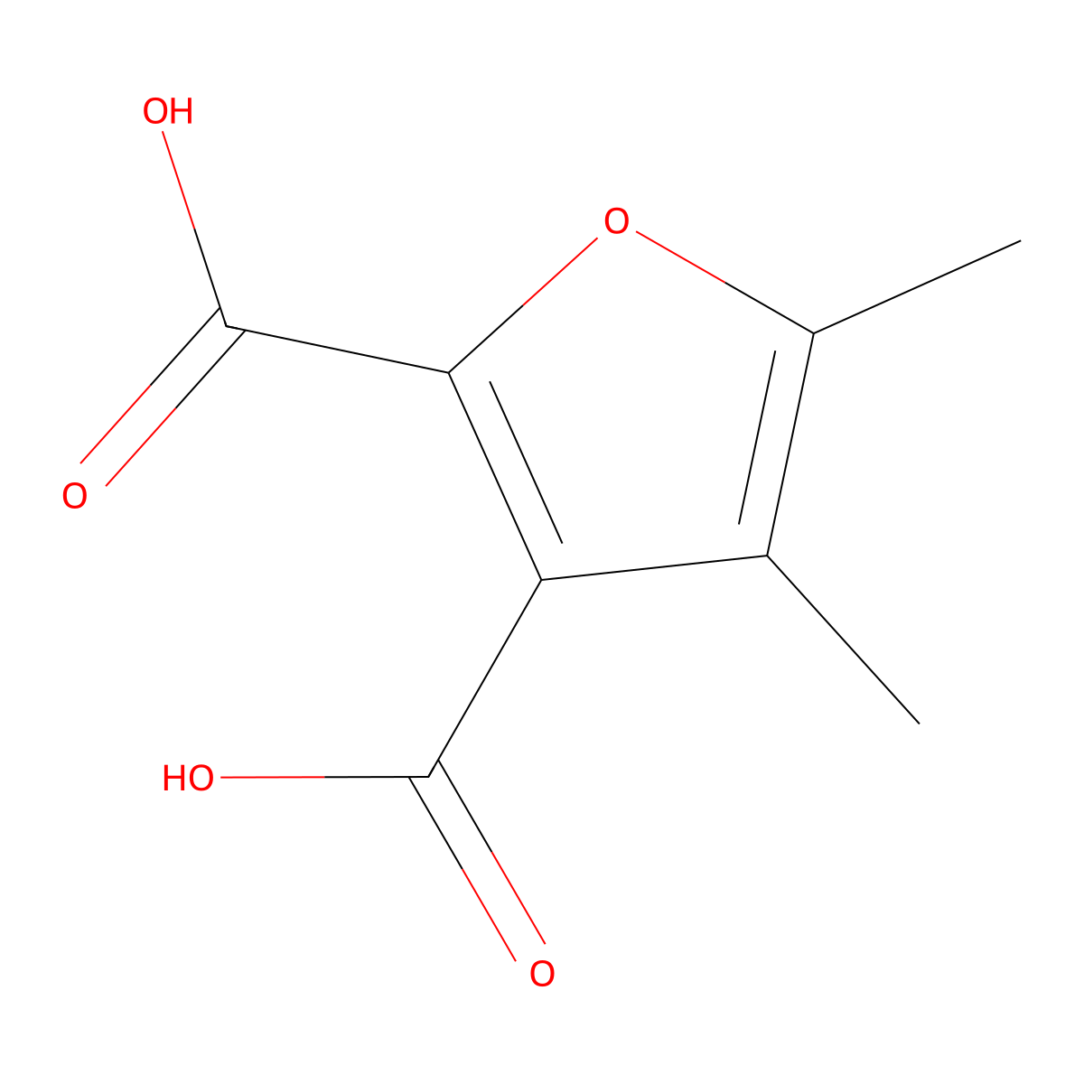 4,5-Dimethyl-2,3-furandicarboxylic acid molecular structure, CAS 111301-74-7