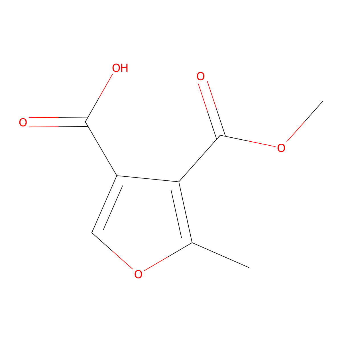 4-(Methoxycarbonyl)-5-methyl-3-furoic acid molecular structure, CAS 111301-76-9
