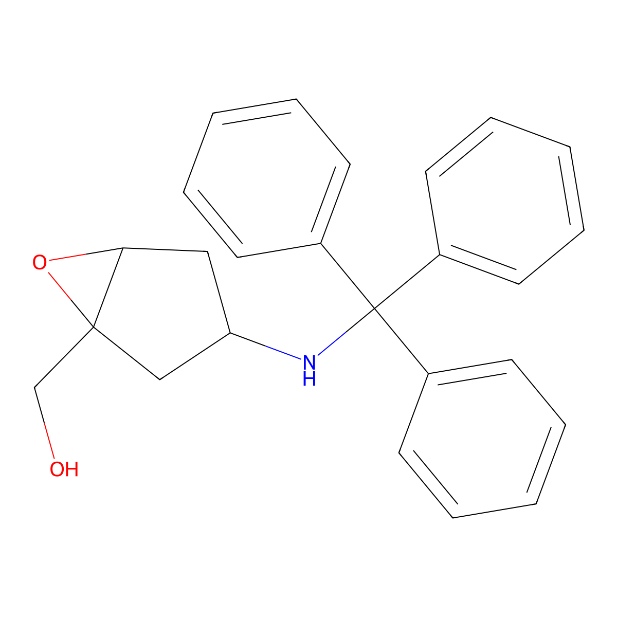 [(1S,3S,5S)-3-(Tritylamino)-6-oxabicyclo[3.1.0]hexan-1-yl]methanol molecular structure, CAS 1113025-23-2