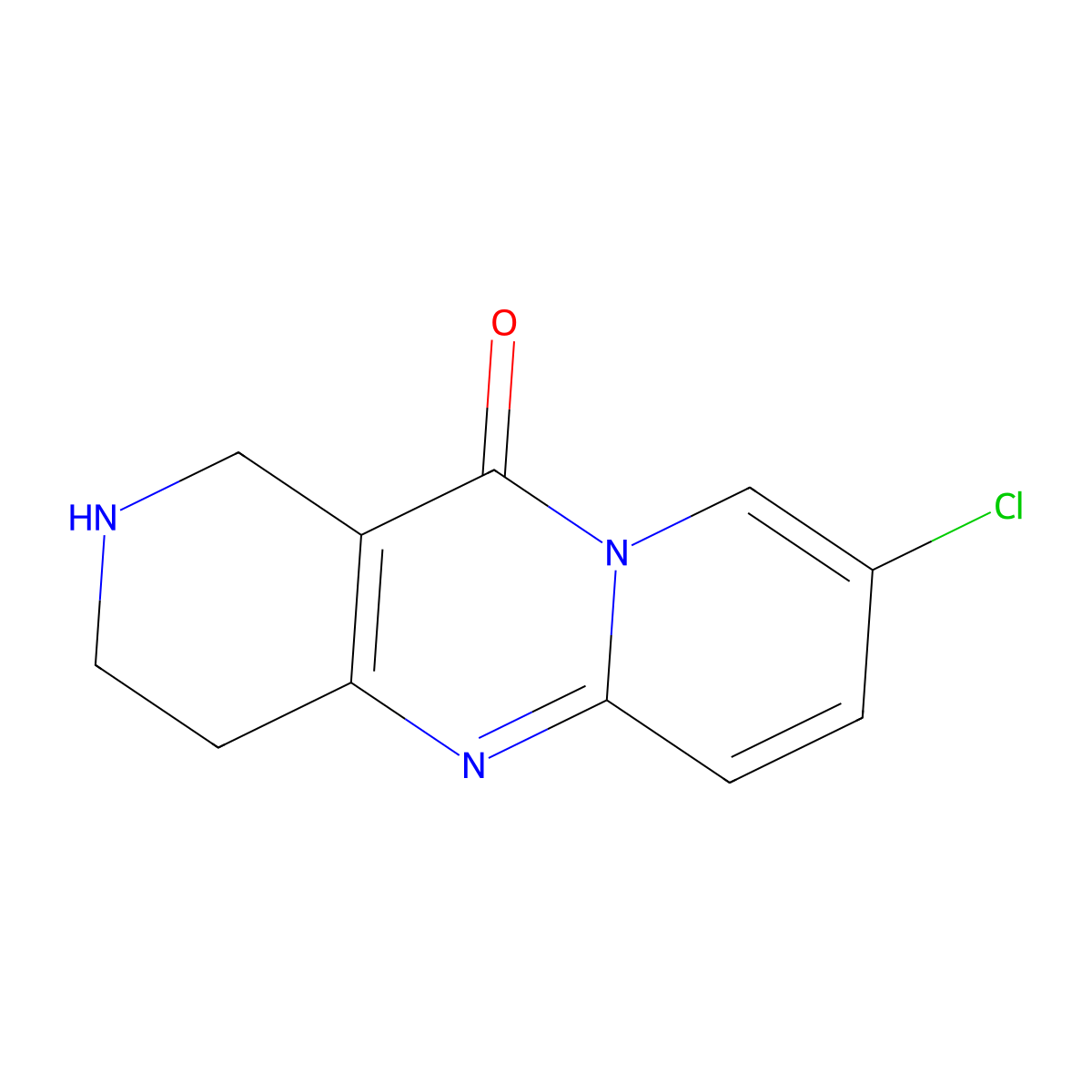 8-chloro-1,2,3,4-tetrahydro-11H-dipyrido[1,2-a:4',3'-d]pyrimidin-11-one molecular structure, CAS 111303-49-2