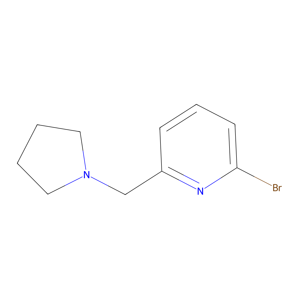 2-Bromo-6-(pyrrolidin-1-ylmethyl)pyridine molecular structure, CAS 1113040-40-6