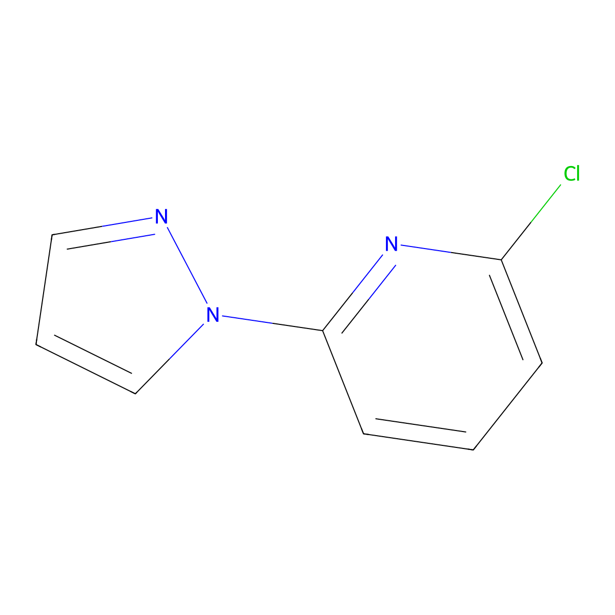 Pyridine, 2-chloro-6-(1H-pyrazol-1-yl)- molecular structure, CAS 1113041-73-8