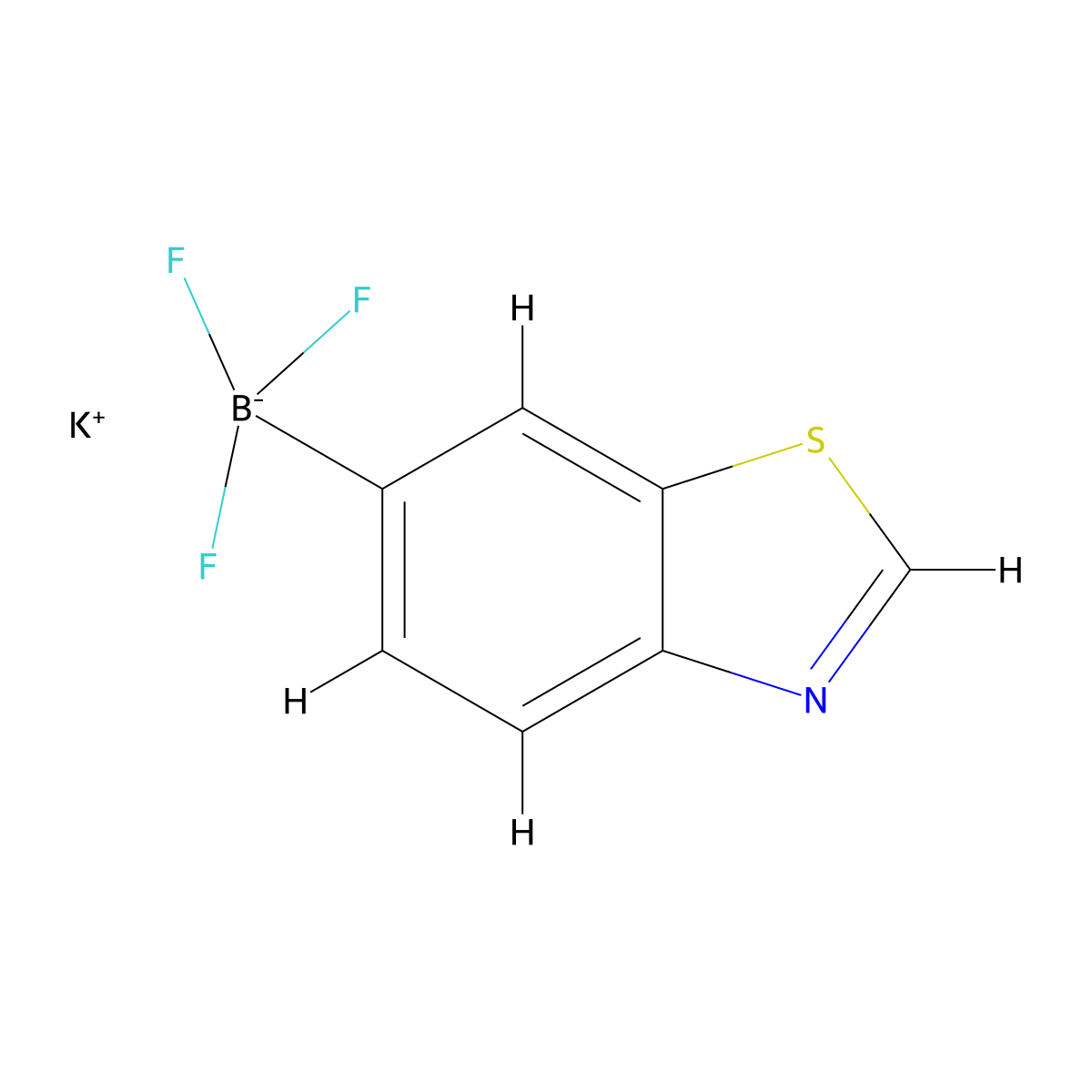 Potassium (1,3-benzothiazol-6-yl)trifluoroboranuide molecular structure, CAS 1113042-01-5