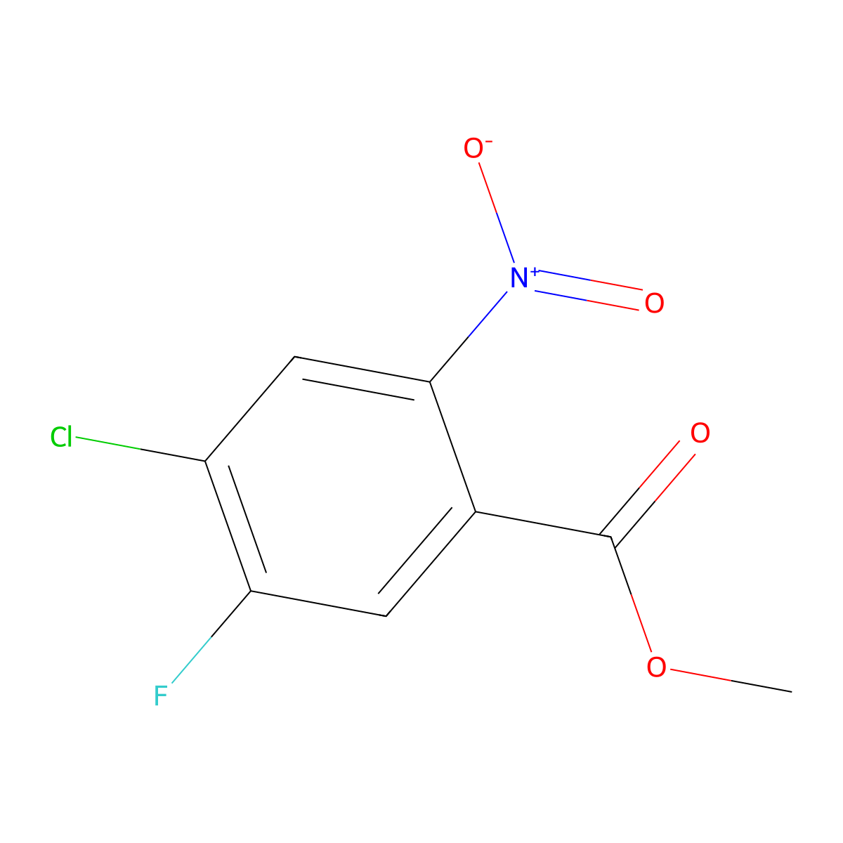 Methyl 4-chloro-5-fluoro-2-nitrobenzoate molecular structure, CAS 1113049-81-2