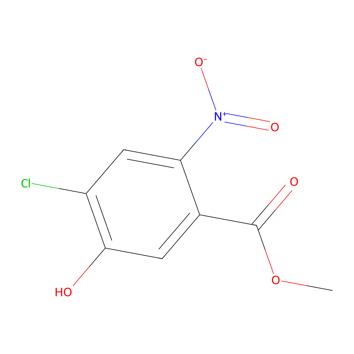 Methyl 4-chloro-5-hydroxy-2-nitrobenzoate molecular structure, CAS 1113049-82-3