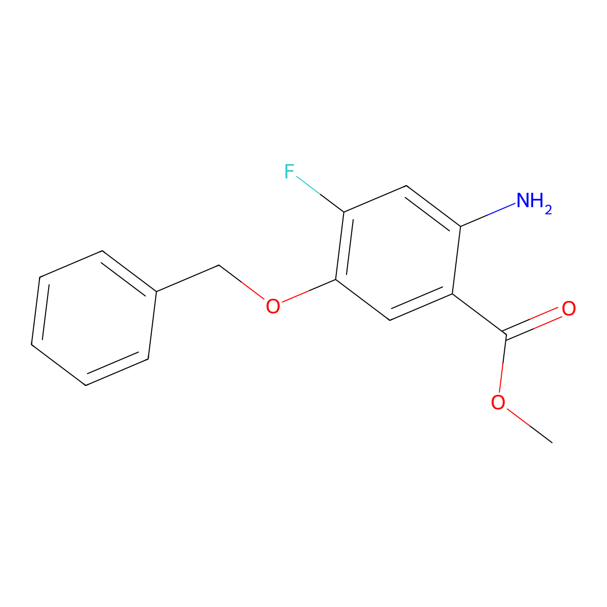 Methyl 2-amino-5-(benzyloxy)-4-fluorobenzoate molecular structure, CAS 1113050-12-6