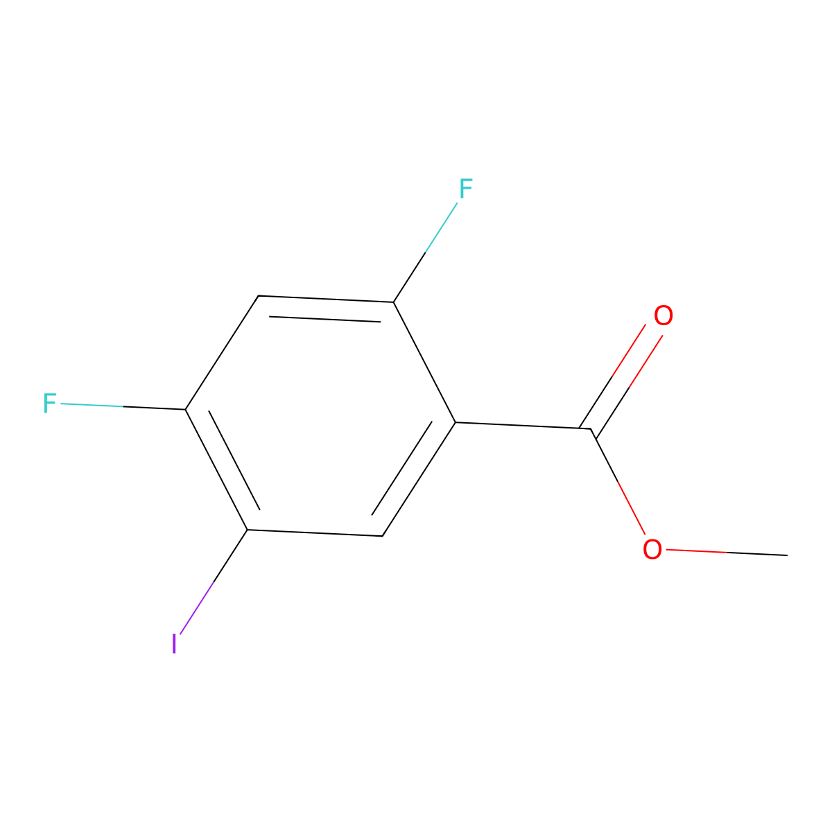 Benzoic acid, 2,4-difluoro-5-iodo-, methyl ester molecular structure, CAS 1113050-16-0