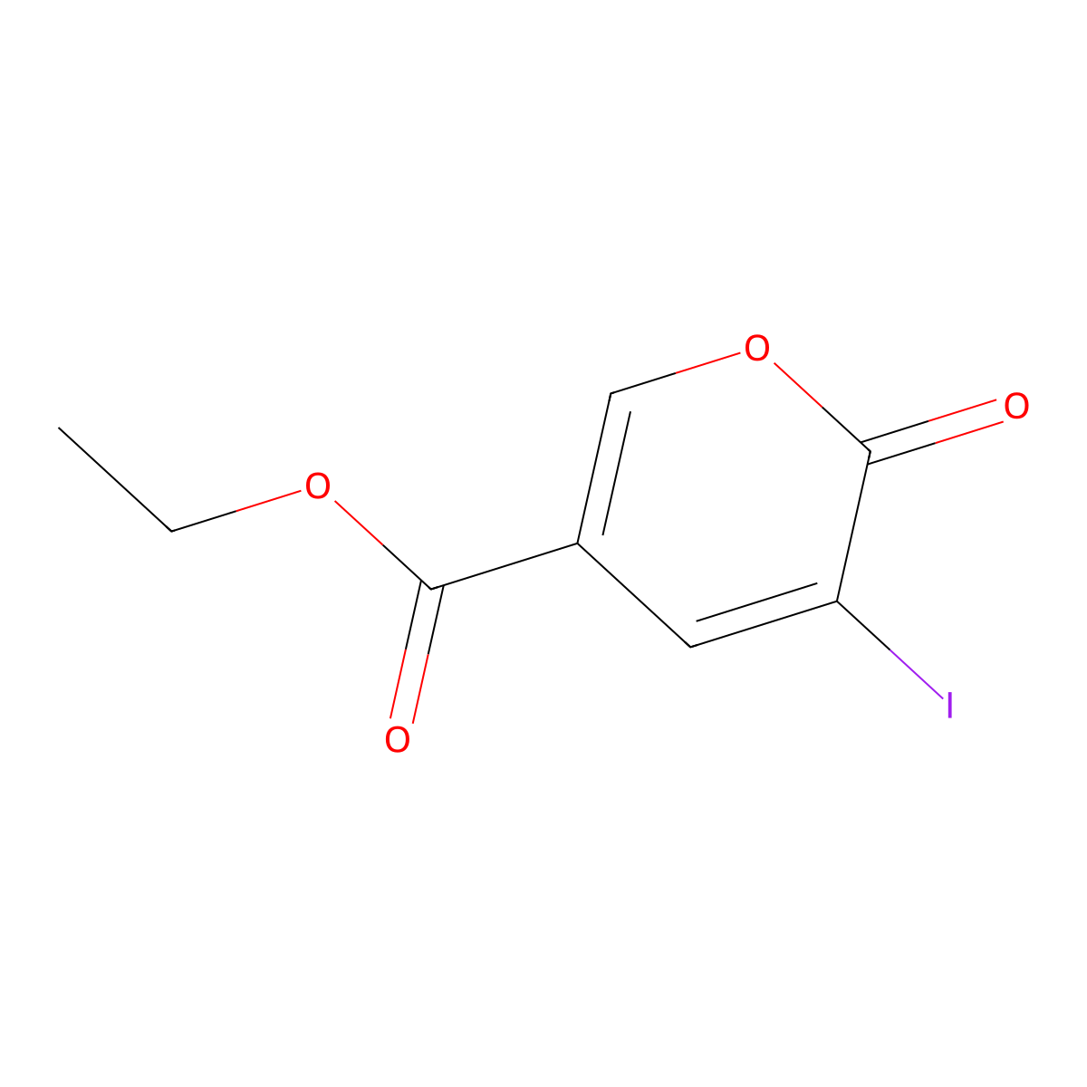 Ethyl 3-iodo-2-oxo-2H-pyran-5-carboxylate molecular structure, CAS 111306-02-6