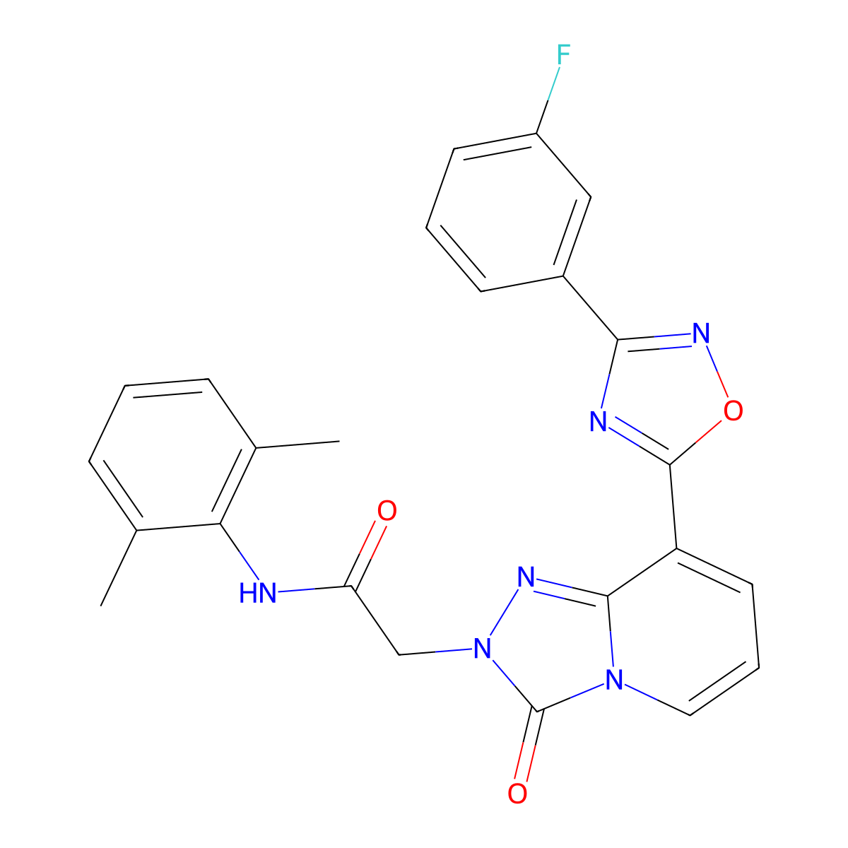 N-(2,6-dimethylphenyl)-2-{8-[3-(3-fluorophenyl)-1,2,4-oxadiazol-5-yl]-3-oxo-2H,3H-[1,2,4]triazolo[4,3-a]pyridin-2-yl}acetamide molecular structure, CAS 1113103-24-4