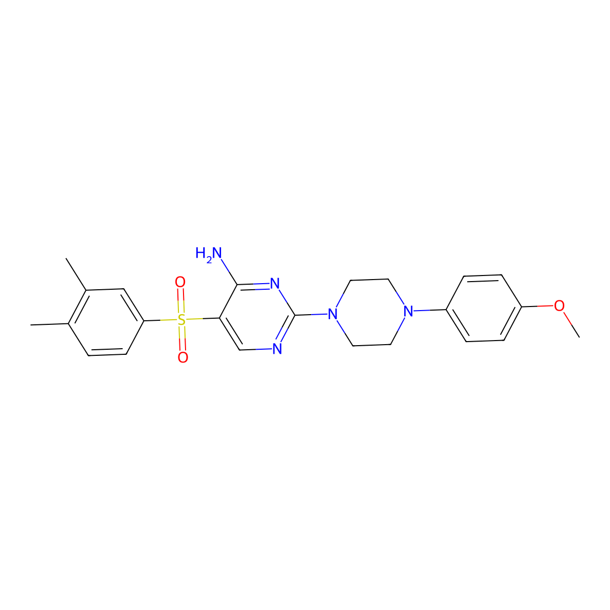 5-(3,4-Dimethylbenzenesulfonyl)-2-[4-(4-methoxyphenyl)piperazin-1-yl]pyrimidin-4-amine molecular structure, CAS 1113103-52-8