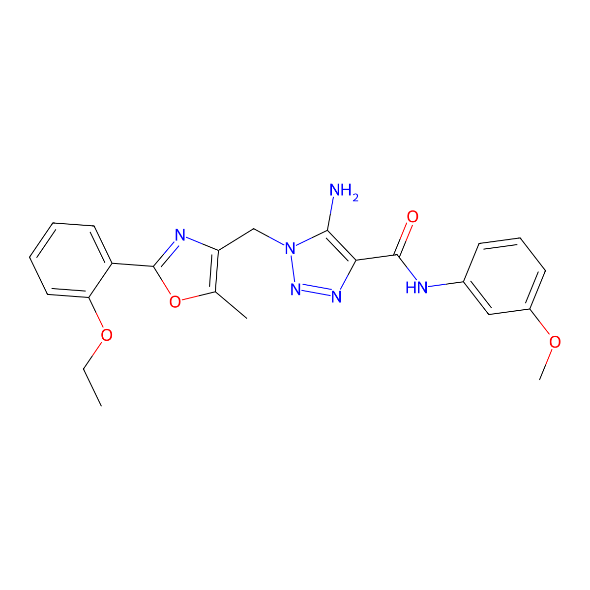 5-amino-1-{[2-(2-ethoxyphenyl)-5-methyl-1,3-oxazol-4-yl]methyl}-N-(3-methoxyphenyl)-1H-1,2,3-triazole-4-carboxamide molecular structure, CAS 1113103-85-7