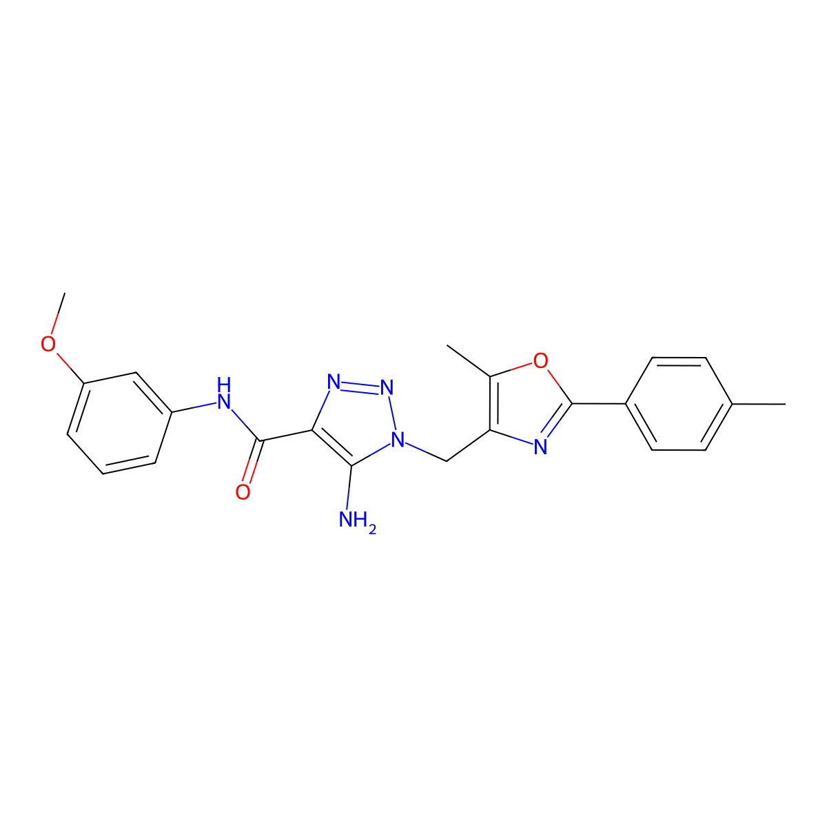 5-amino-N-(3-methoxyphenyl)-1-{[5-methyl-2-(4-methylphenyl)-1,3-oxazol-4-yl]methyl}-1H-1,2,3-triazole-4-carboxamide molecular structure, CAS 1113103-90-4