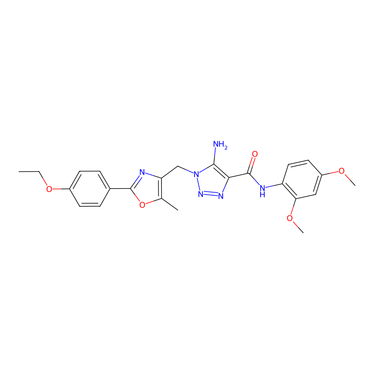 5-amino-N-(2,4-dimethoxyphenyl)-1-{[2-(4-ethoxyphenyl)-5-methyl-1,3-oxazol-4-yl]methyl}-1H-1,2,3-triazole-4-carboxamide molecular structure, CAS 1113104-35-0