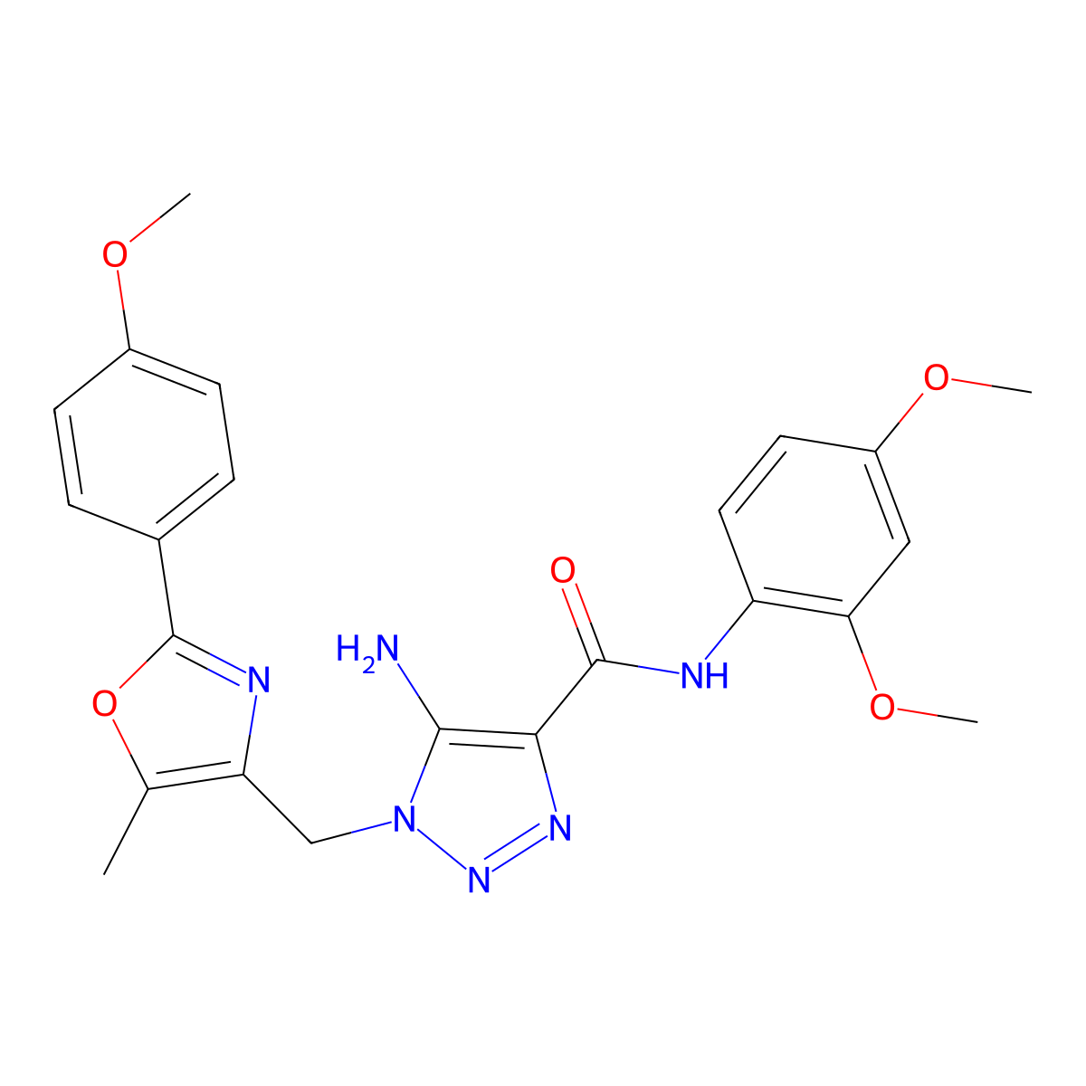 5-amino-N-(2,4-dimethoxyphenyl)-1-{[2-(4-methoxyphenyl)-5-methyl-1,3-oxazol-4-yl]methyl}-1H-1,2,3-triazole-4-carboxamide molecular structure, CAS 1113104-40-7