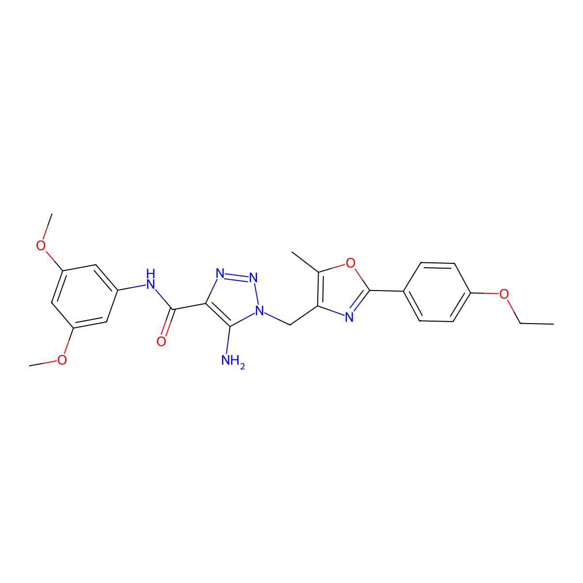 5-amino-N-(3,5-dimethoxyphenyl)-1-{[2-(4-ethoxyphenyl)-5-methyl-1,3-oxazol-4-yl]methyl}-1H-1,2,3-triazole-4-carboxamide molecular structure, CAS 1113104-94-1
