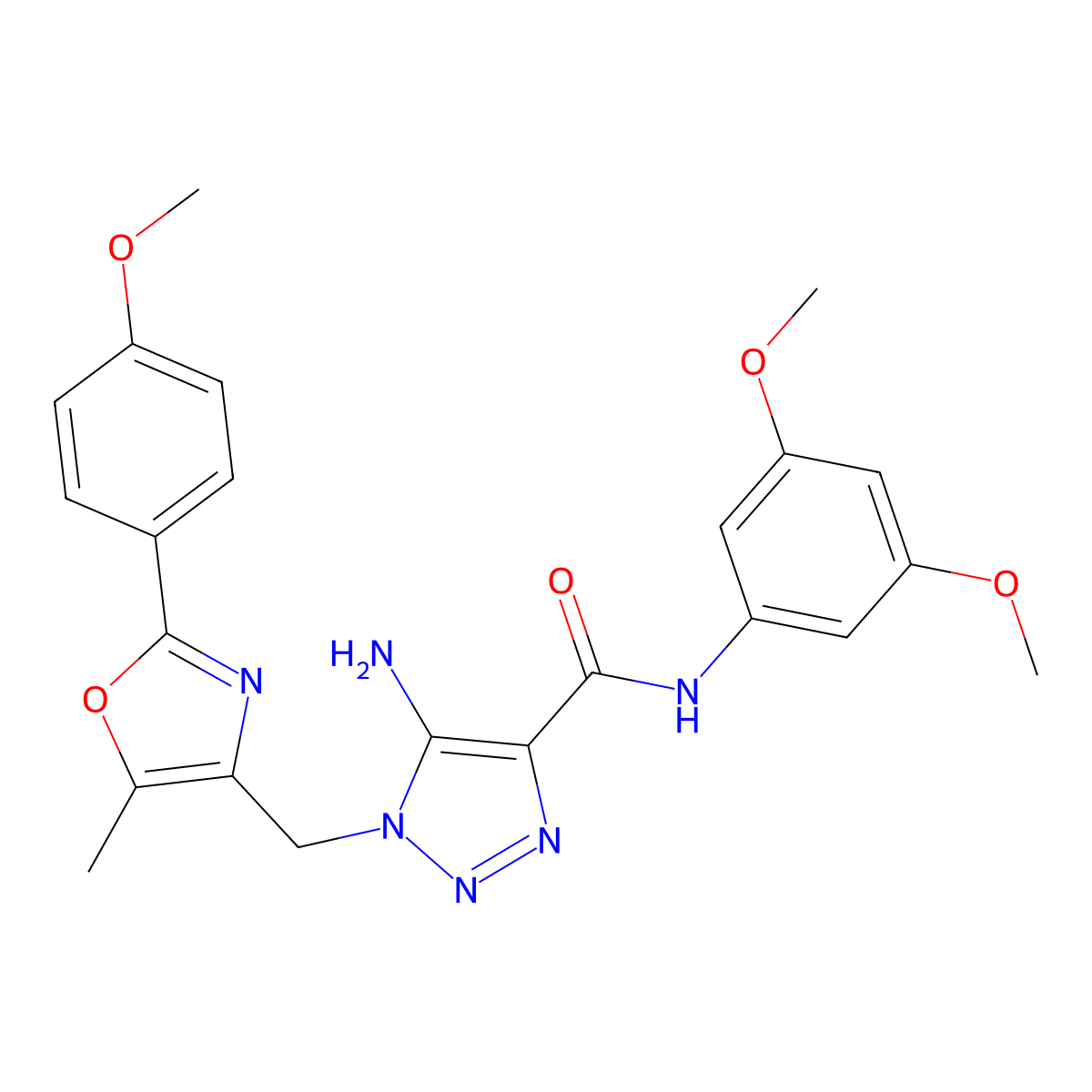 5-amino-N-(3,5-dimethoxyphenyl)-1-{[2-(4-methoxyphenyl)-5-methyl-1,3-oxazol-4-yl]methyl}-1H-1,2,3-triazole-4-carboxamide molecular structure, CAS 1113105-00-2