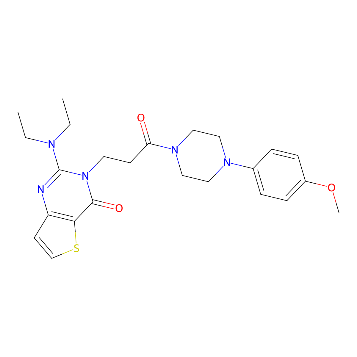2-(diethylamino)-3-{3-[4-(4-methoxyphenyl)piperazin-1-yl]-3-oxopropyl}-3H,4H-thieno[3,2-d]pyrimidin-4-one molecular structure, CAS 1113105-08-0