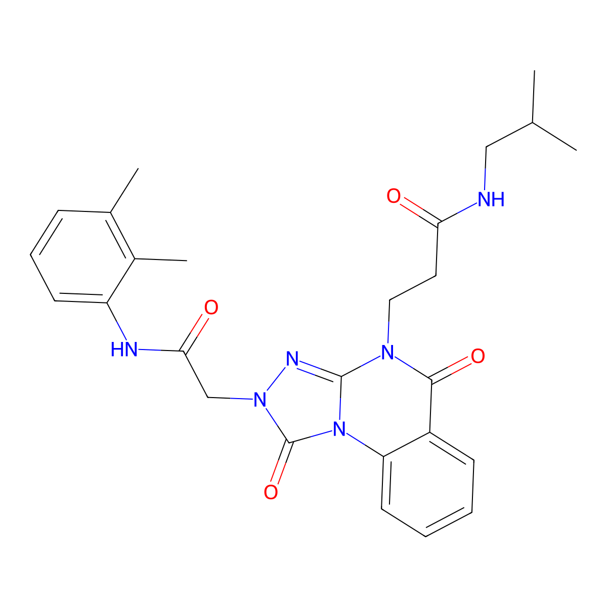 3-(2-(2-((2,3-dimethylphenyl)amino)-2-oxoethyl)-1,5-dioxo-1,2-dihydro-[1,2,4]triazolo[4,3-a]quinazolin-4(5H)-yl)-N-isobutylpropanamide molecular structure, CAS 1113106-46-9