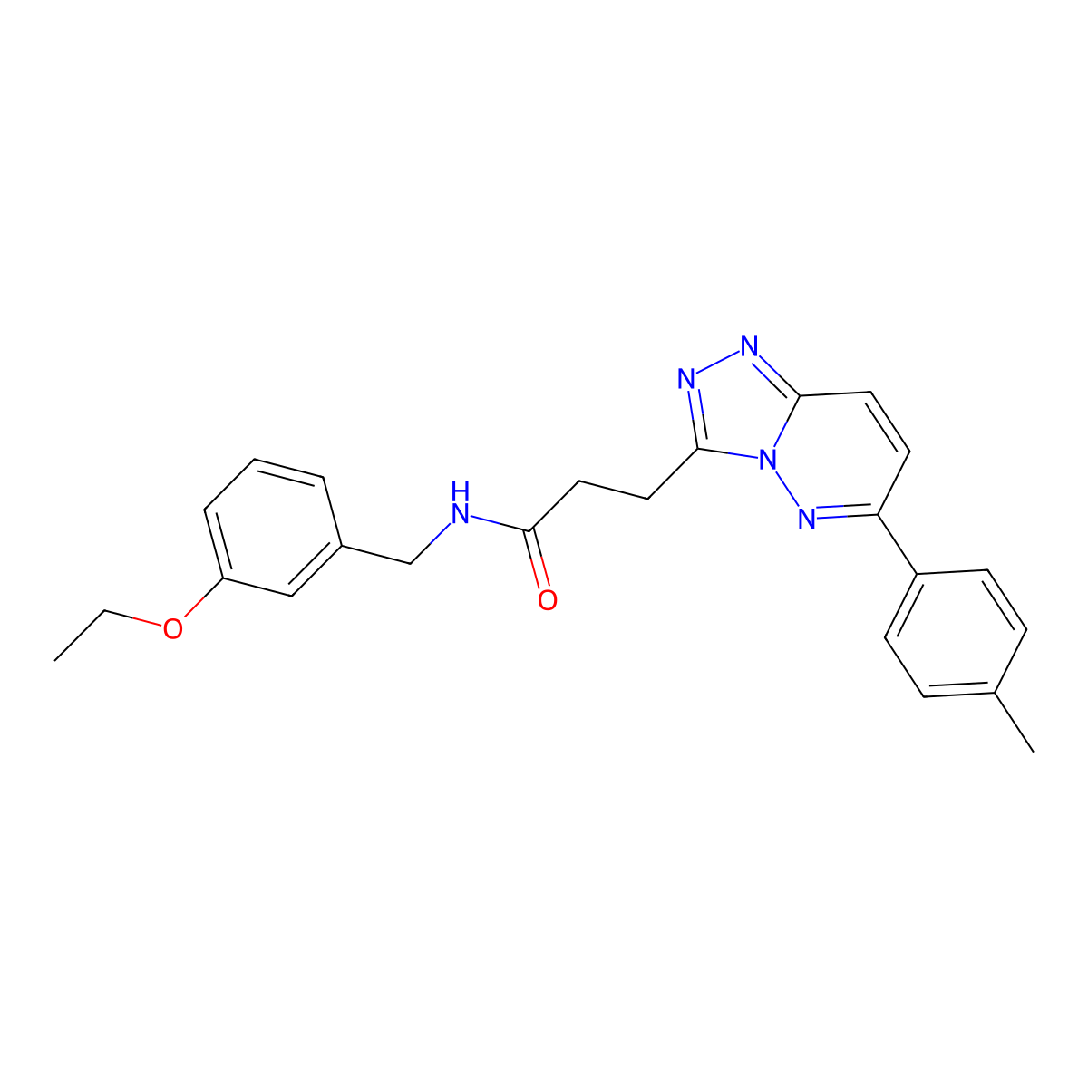 N-[(3-ethoxyphenyl)methyl]-3-[6-(4-methylphenyl)-[1,2,4]triazolo[4,3-b]pyridazin-3-yl]propanamide molecular structure, CAS 1113106-72-1