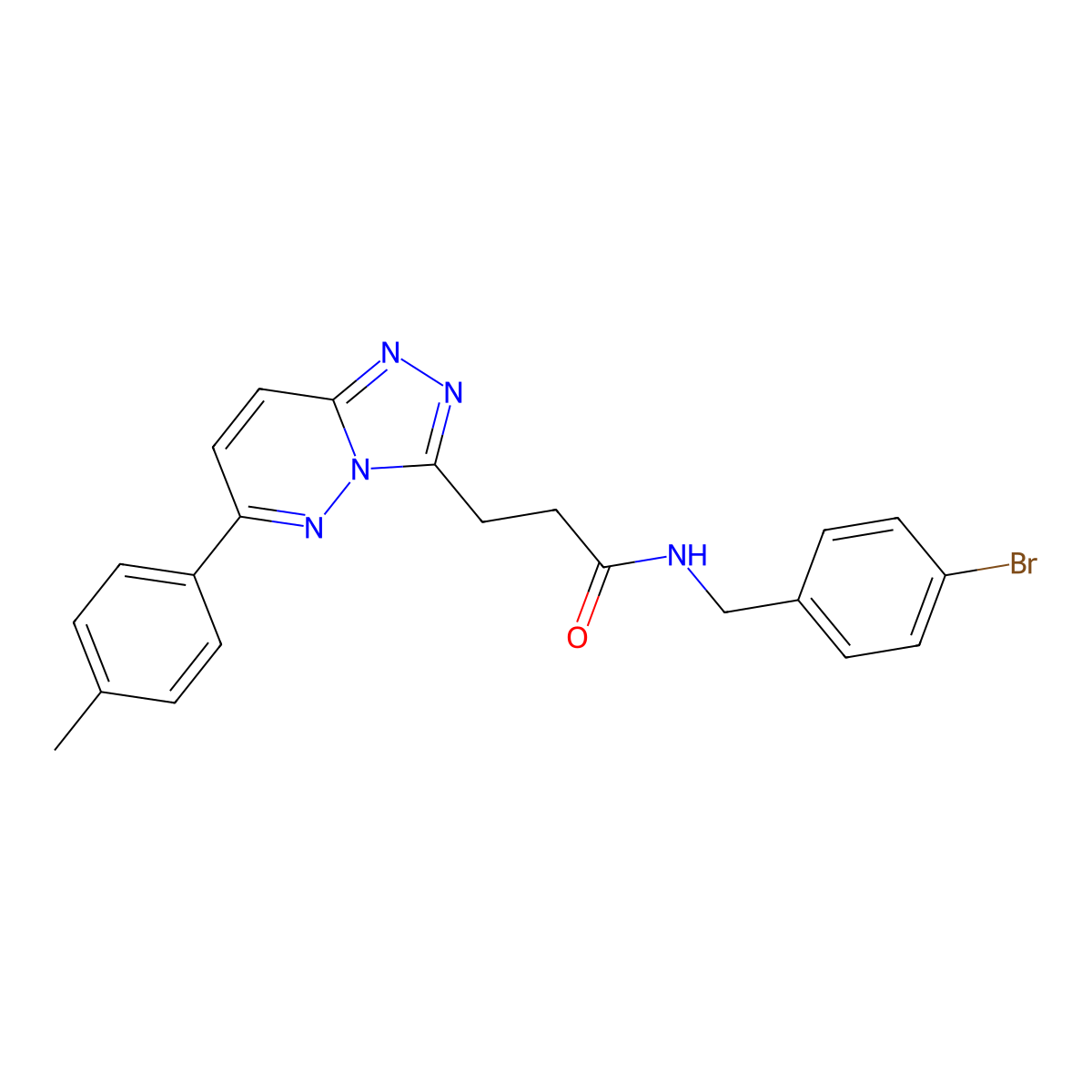 N-[(4-bromophenyl)methyl]-3-[6-(4-methylphenyl)-[1,2,4]triazolo[4,3-b]pyridazin-3-yl]propanamide molecular structure, CAS 1113106-79-8